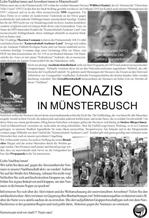 neonazis in stolberg-m&uuml;nsterbusch