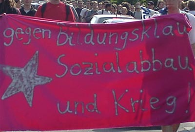 gegen bildungsklau, sozialabbau und krieg